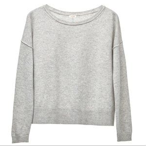 Cuyana Gray Wool Cashmere Boatneck Sweater